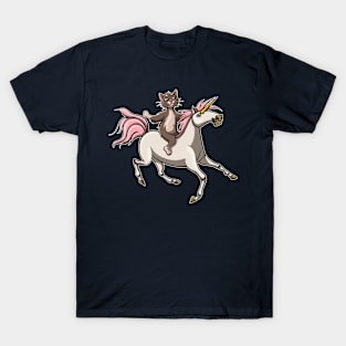 Cool cat on a unicorn everything is possible riding on a unicorn T-Shirt